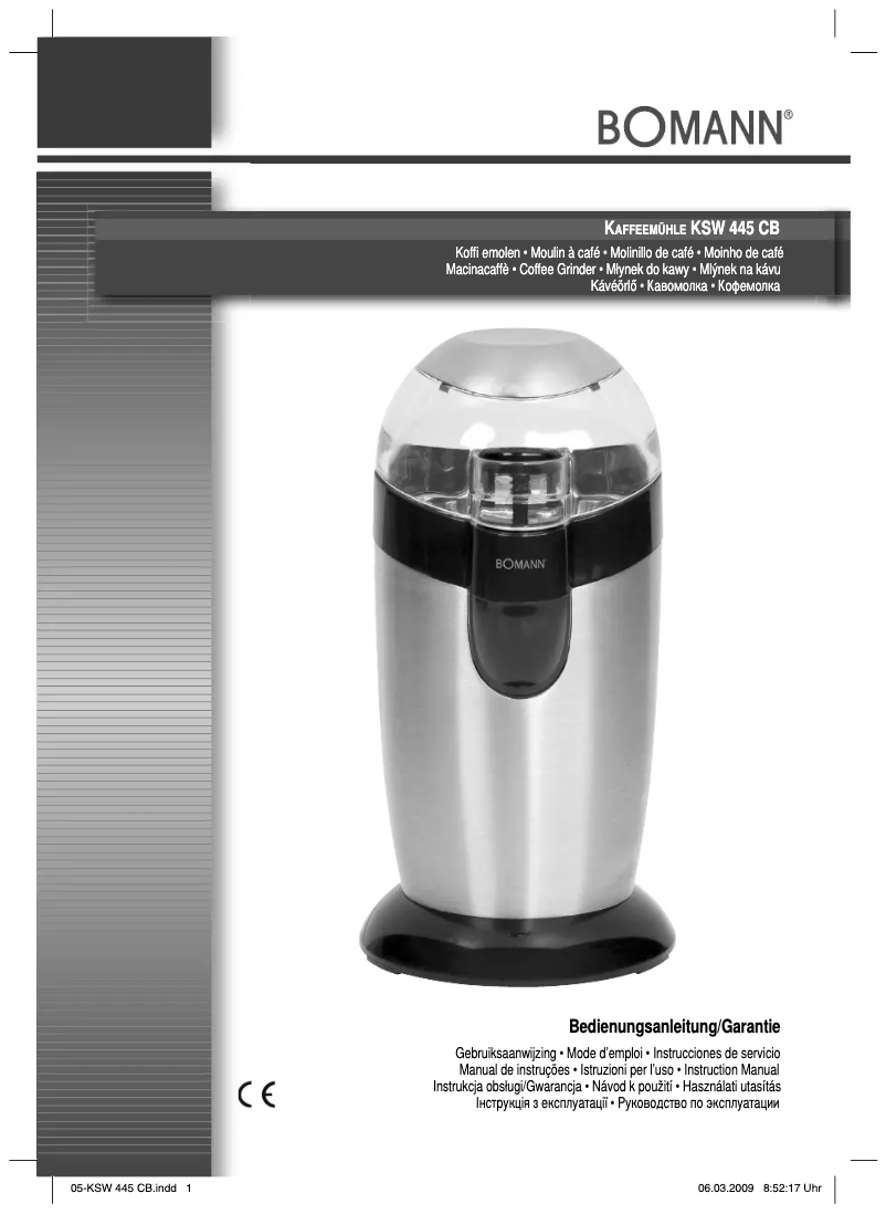 Image de la première page du manuel de l'appareil KSW 445 CB