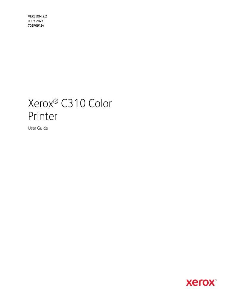 Page 1 de la notice Manuel utilisateur Xerox C310