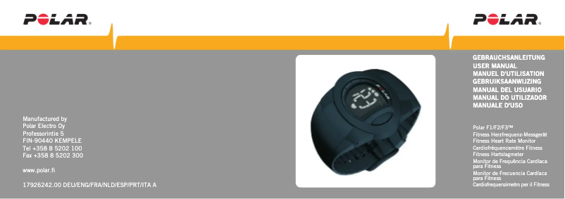 Page 1 de la notice Manuel utilisateur Polar F2