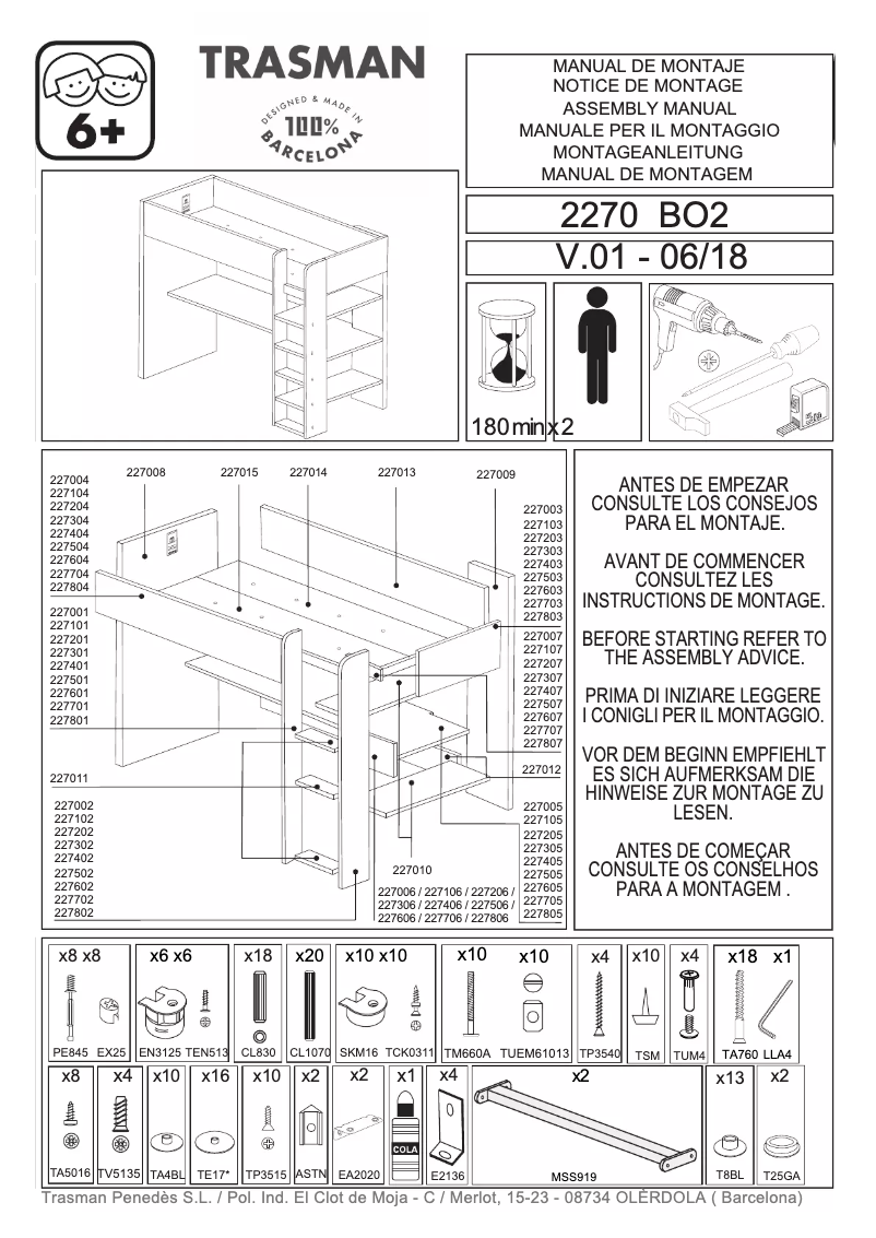 Page 1 de la notice Manuel utilisateur Trasman Tarragona