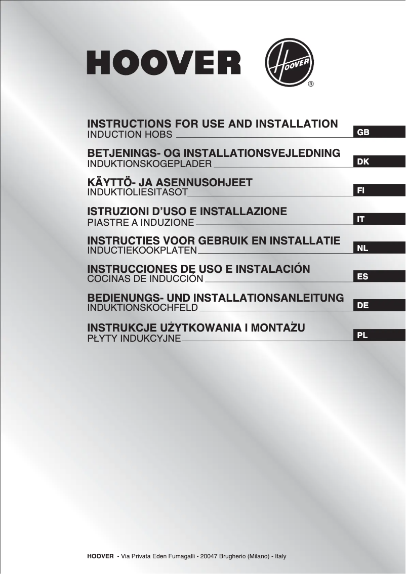 Page 1 de la notice Manuel utilisateur Hoover HVI 469 B