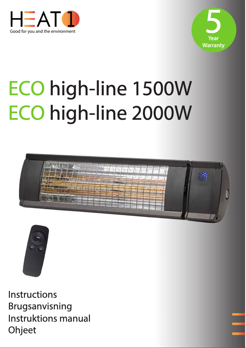 Page 1 de la notice Manuel utilisateur Heat1 ECO high-line 1500W