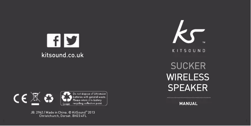 Page n°1 - Manuel utilisateur KitSound Sucker