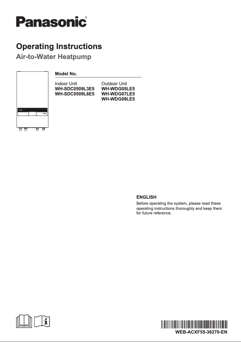 Image de la première page du manuel de l'appareil WH-WDG05LE5