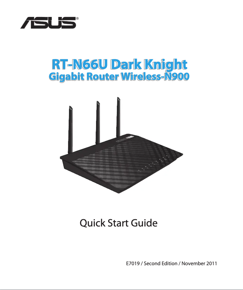 Image de la première page du manuel de l'appareil RT-N66U Dark Knight