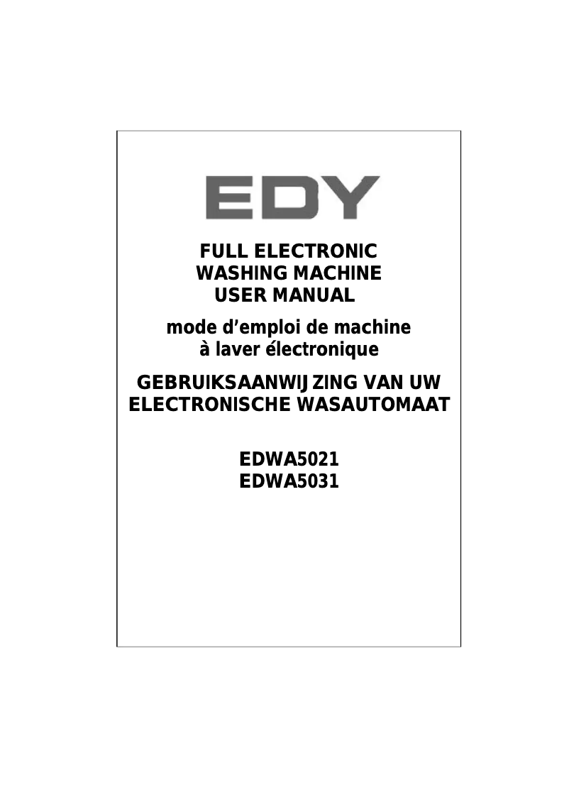 Page n°1 - Manuel utilisateur Edy EDWA5031
