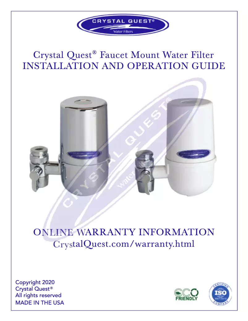 Page n°1 - Manuel utilisateur Crystal Quest CQE-FM-00500