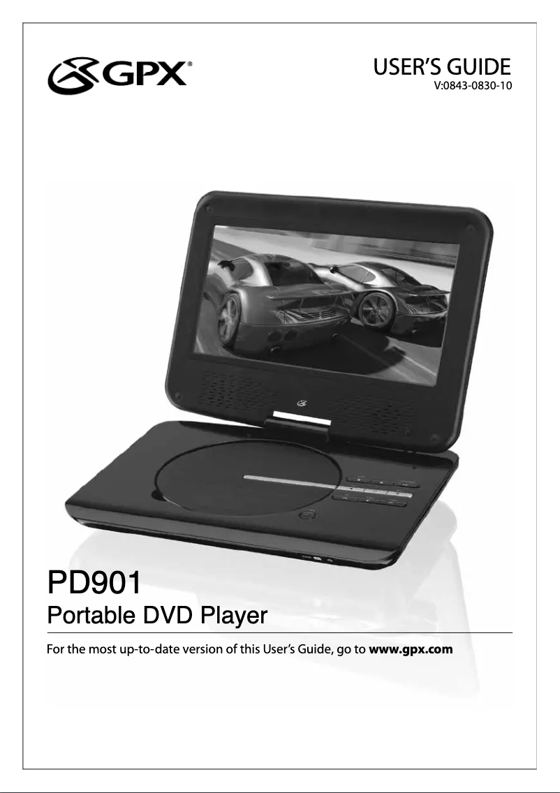 Image de la première page du manuel de l'appareil PD901W