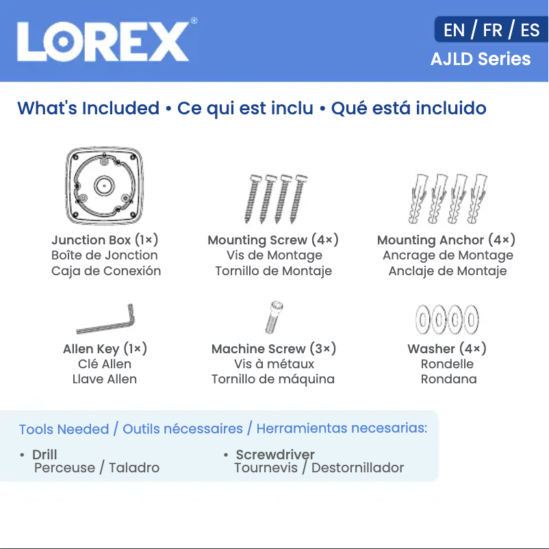 Page n°1 - Guide de démarrage rapide Lorex AJLD-1B