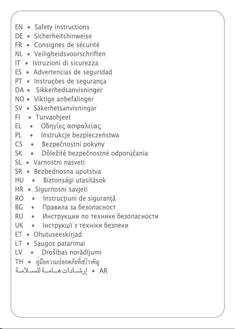 Page 1 de la notice Instructions de sécurité Rowenta Access Steam Care DR9100
