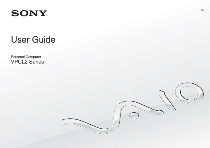 Page n°1 - Manuel utilisateur Sony Vaio VPCL231FX