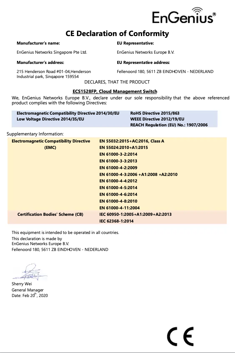 Page 1 de la notice Mode d'emploi EnGenius ECS1552