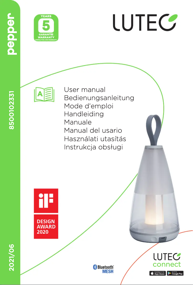 Image de la première page du manuel de l'appareil Pepper