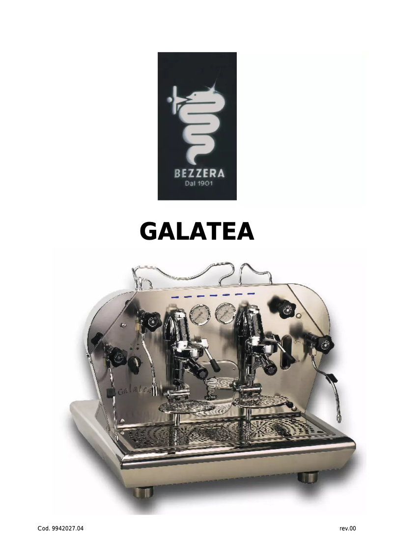 Image de la première page du manuel de l'appareil Galatea