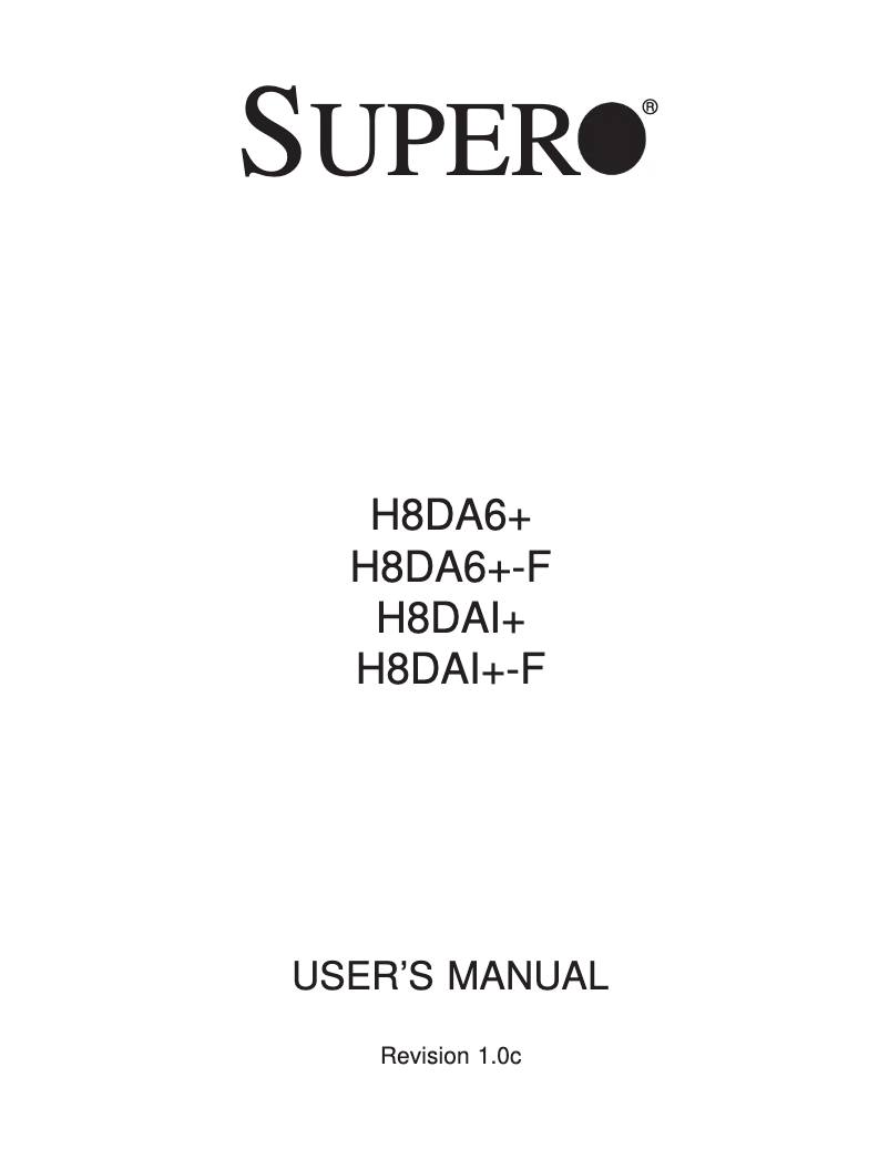 Image de la première page du manuel de l'appareil MBD-H8DA6+-O