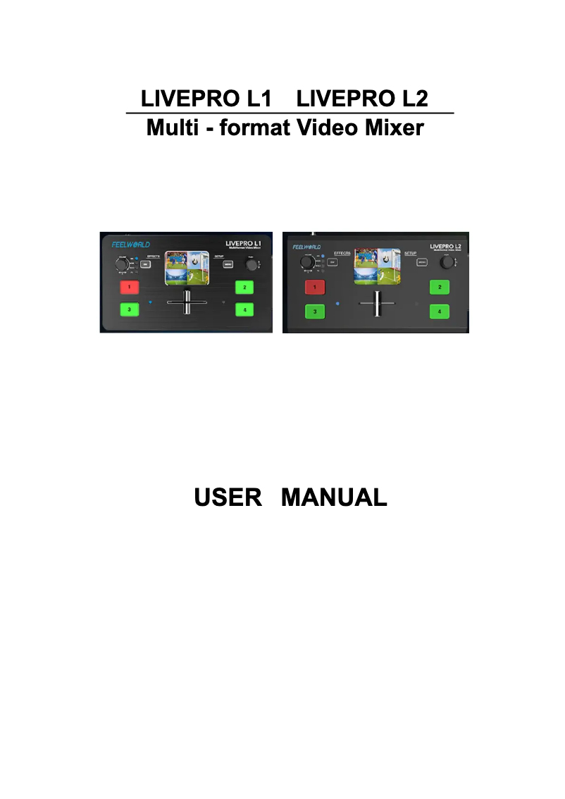 Image de la première page du manuel de l'appareil LIVE PRO L1