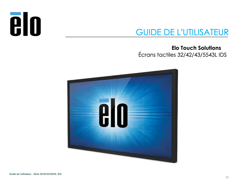 Page 1 de la notice Manuel utilisateur Elo 4243L