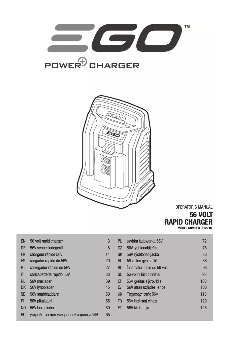Page 1 de la notice Manuel utilisateur EGO CH5500E