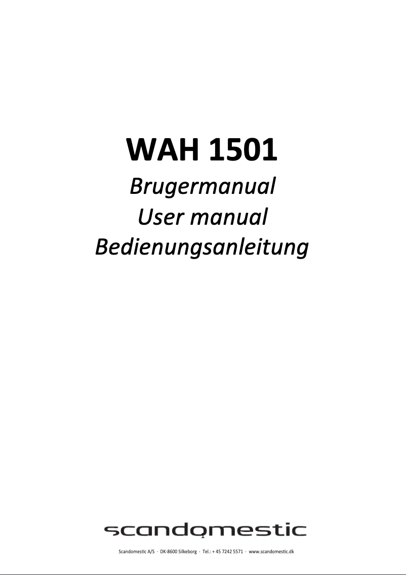 Page n°1 - Manuel utilisateur Scandomestic WAH 1501
