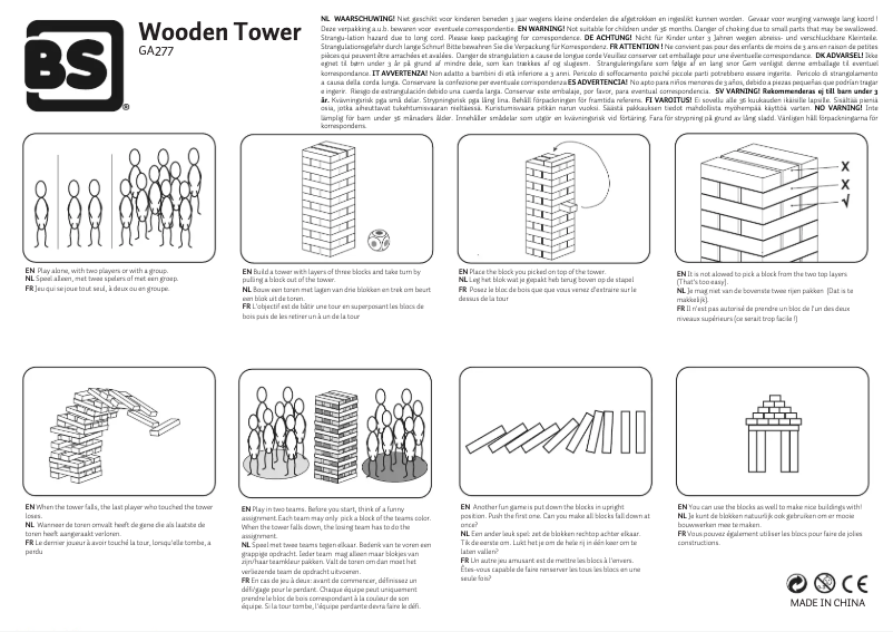 Page n°1 - Manuel utilisateur BS Wooden Tower GA277