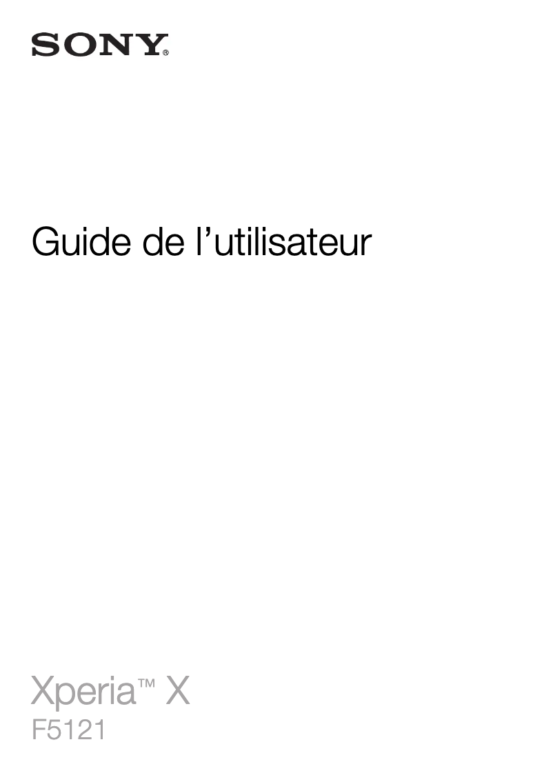 Page n°1 - Manuel utilisateur Sony Xperia X