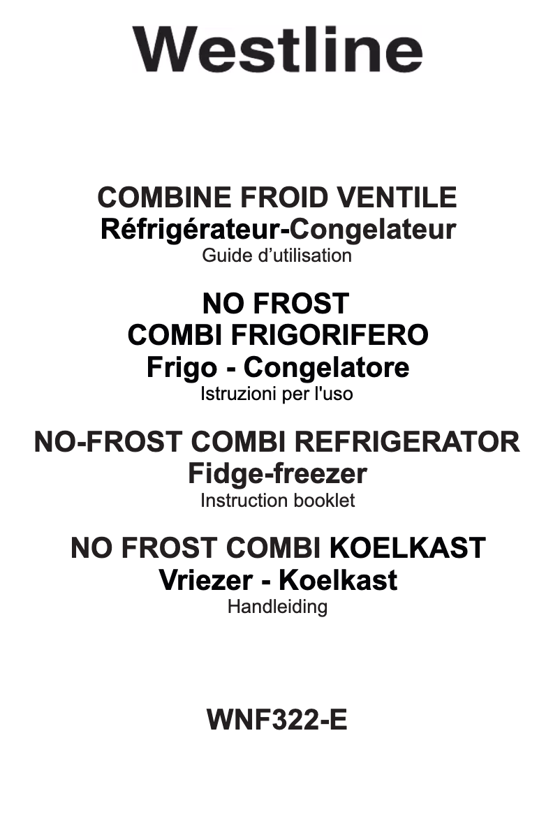 Page 1 de la notice Manuel utilisateur Westline WNF322-E