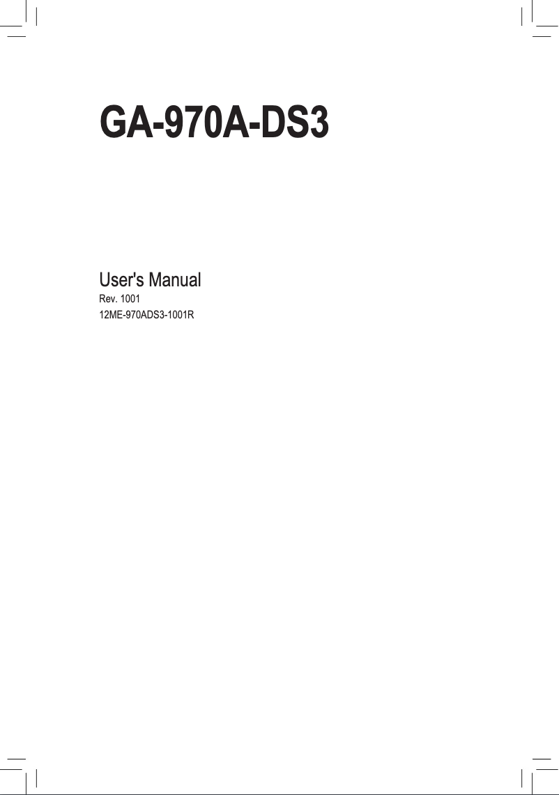 Page n°1 - Manuel utilisateur Gigabyte GA-970A-DS3