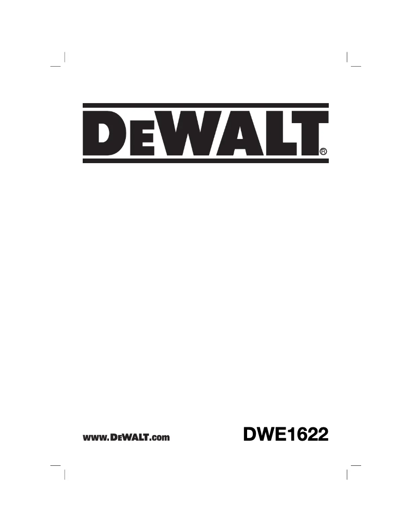 Page 1 de la notice Manuel utilisateur DeWalt DWE1622K