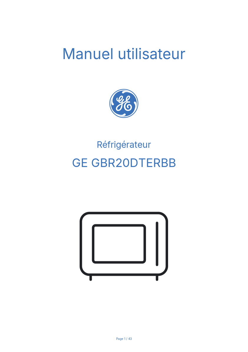 Image de la première page du manuel de l'appareil GBR20DTERBB