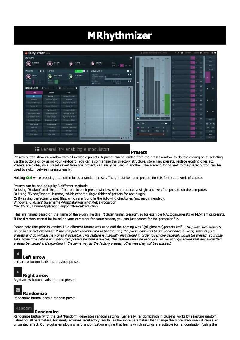 Image de la première page du manuel de l'appareil Mrhythmizer