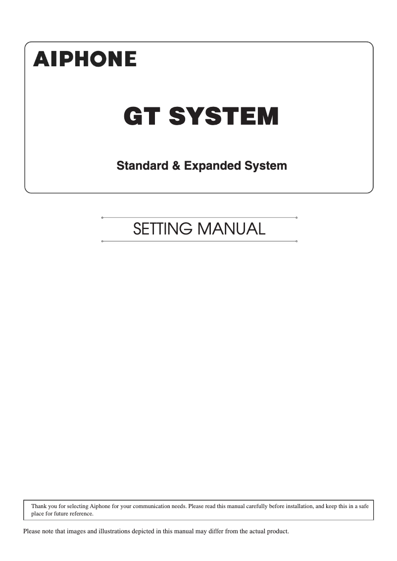 Página 1 del manual Manual de usuario Aiphone GT-1A