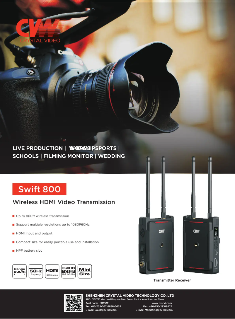 Page 1 de la notice Fiche technique CVW Swift 800