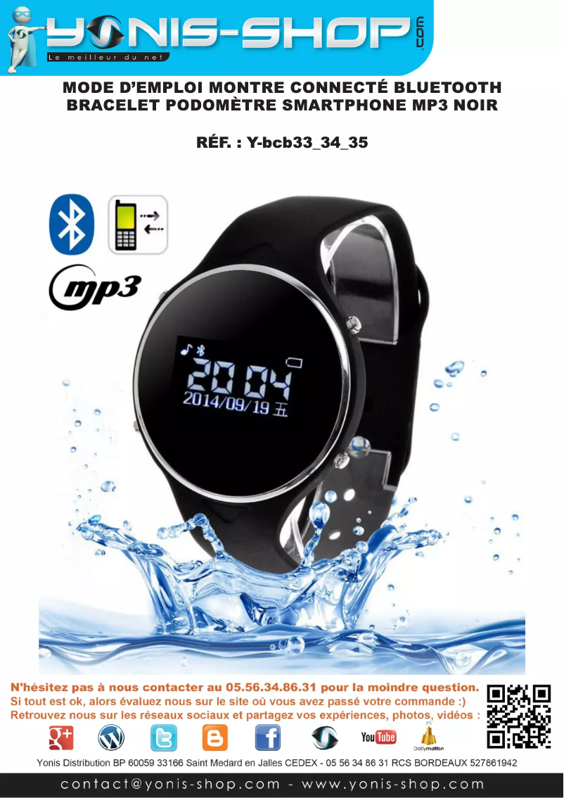 Page 1 de la notice Manuel utilisateur Yonis Y-BCB33