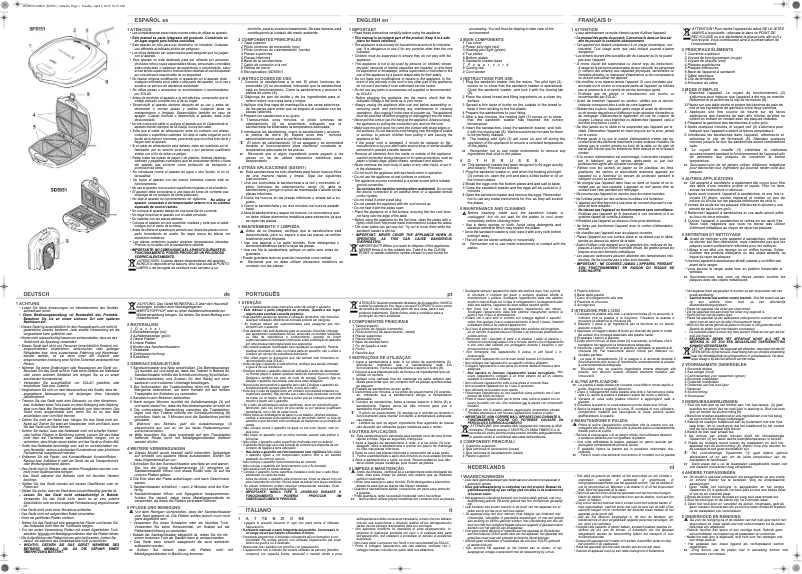 Image de la première page du manuel de l'appareil SANDWICH 2 SD5051
