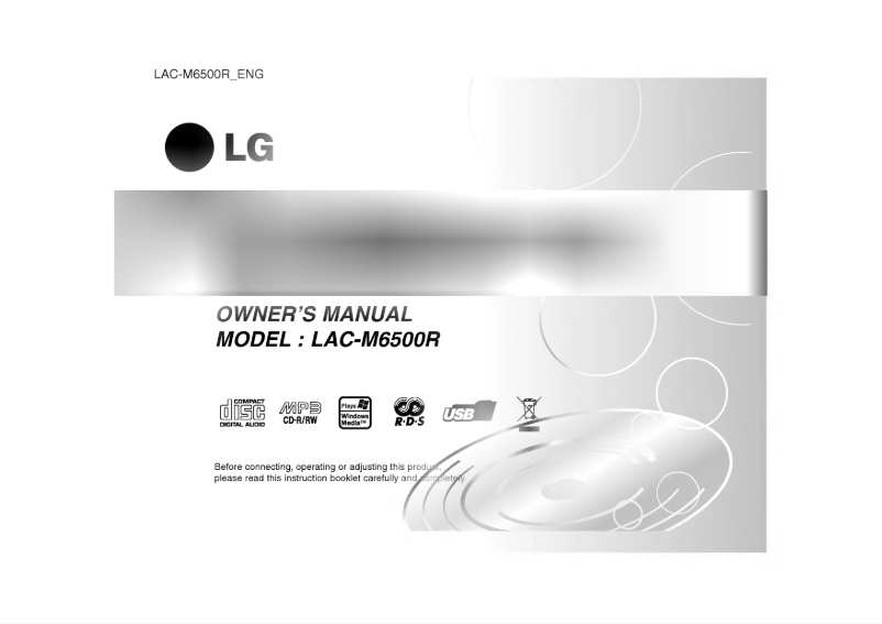 Image de la première page du manuel de l'appareil LAC-M6500RP