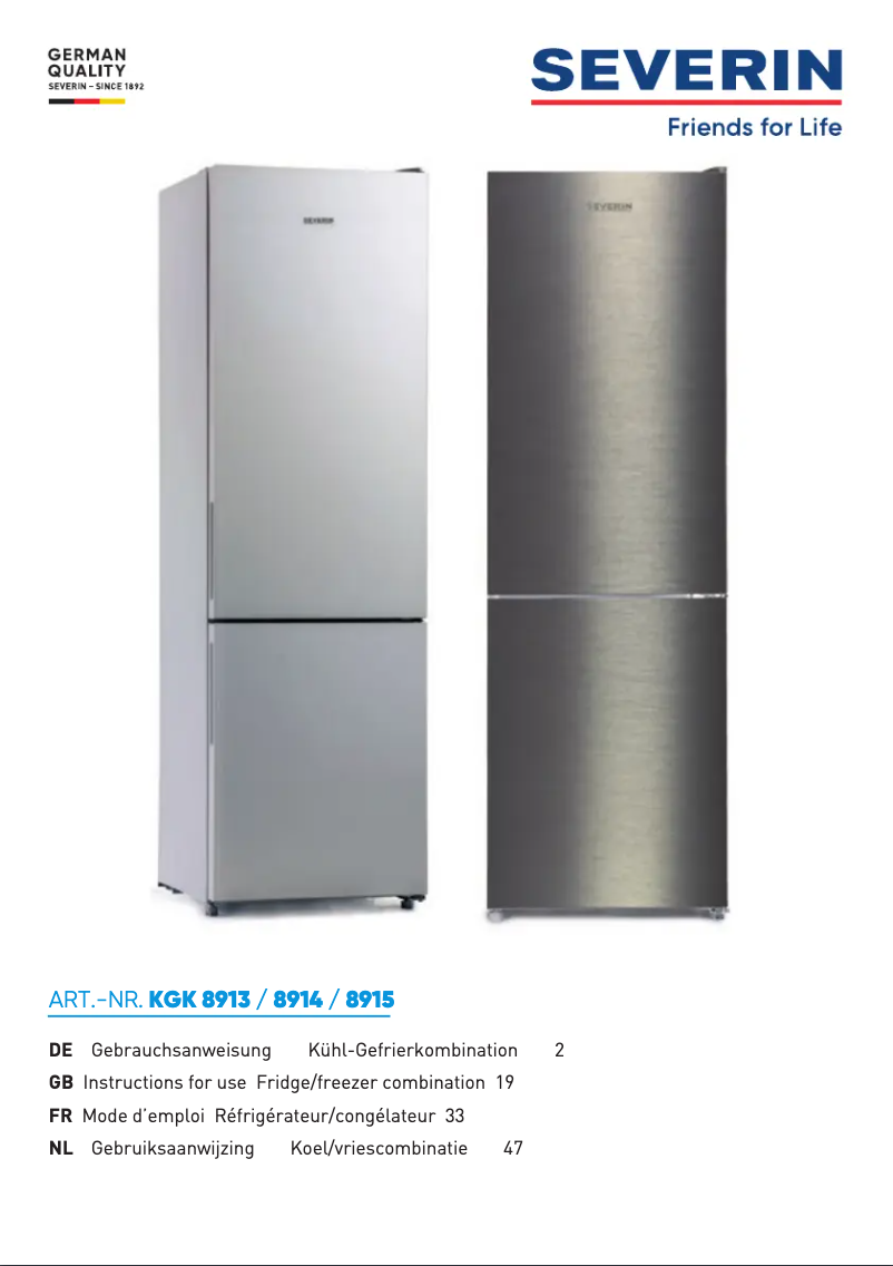 Image de la première page du manuel de l'appareil KGK 8914