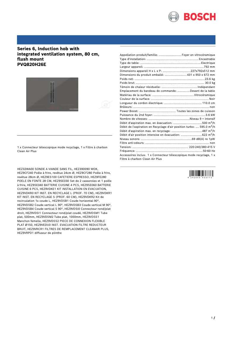 Imagen de la primera página del manual del dispositivo PVQ820H26E