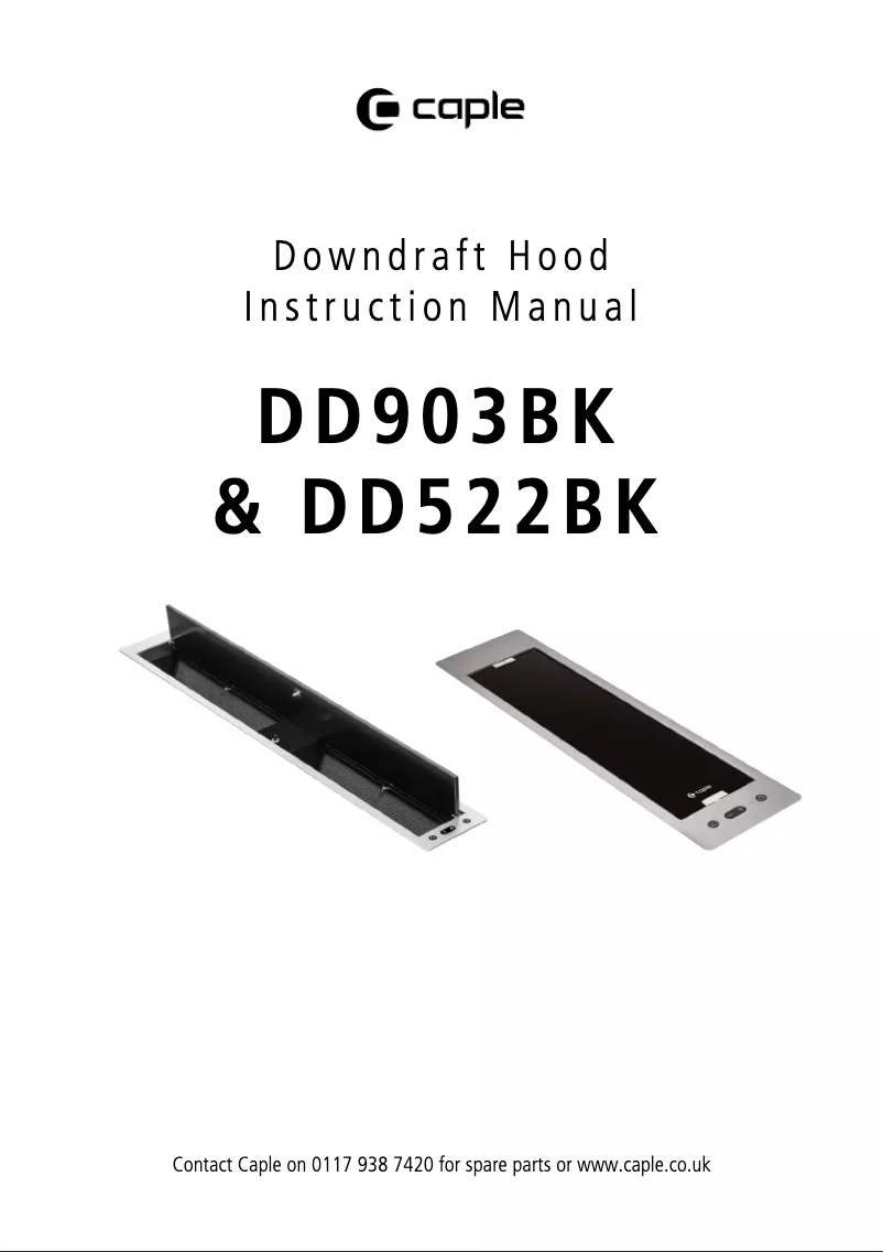 Page n°1 - Manuel utilisateur Caple DD903BK