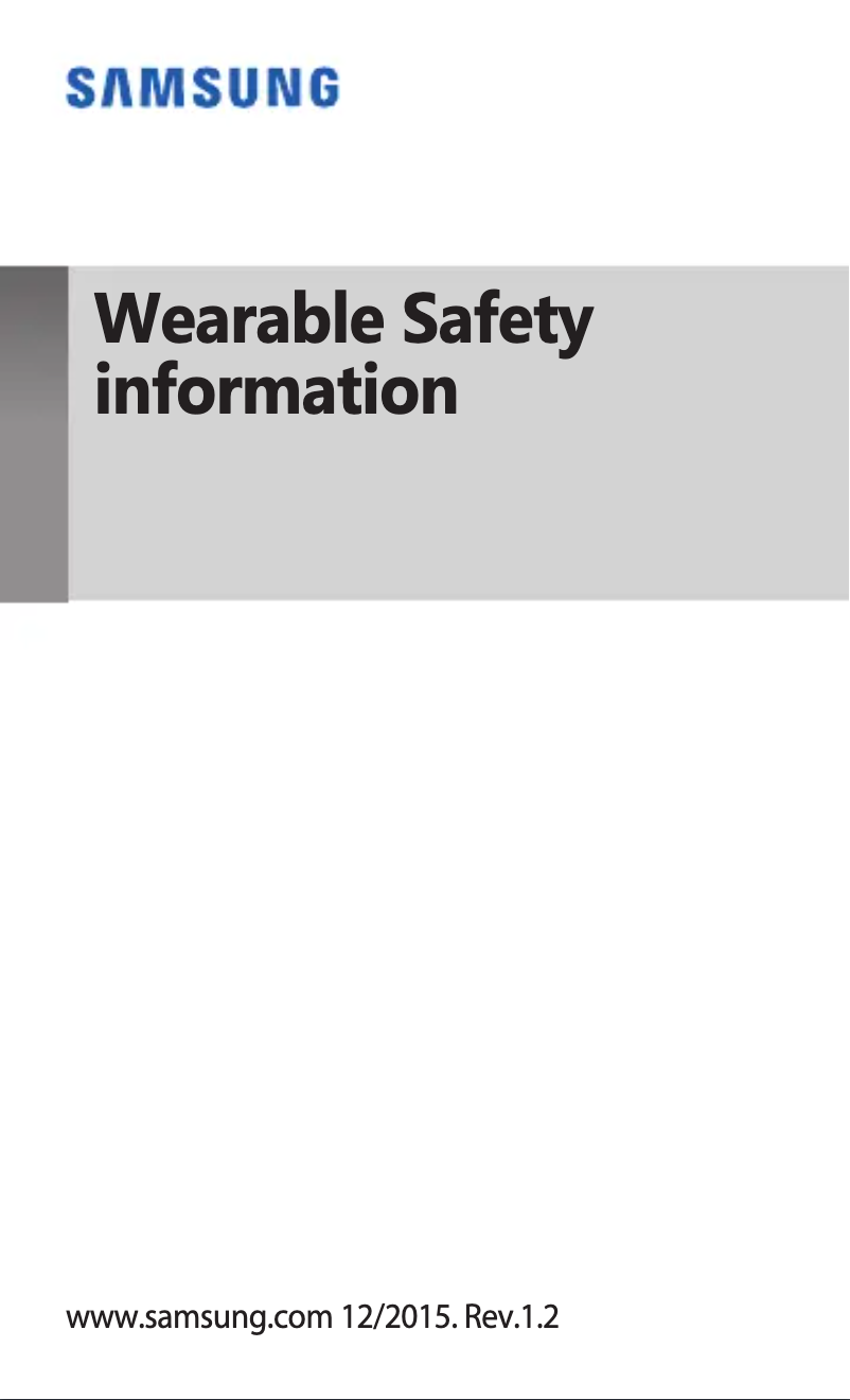 Page 1 de la notice Instructions de sécurité Samsung Gear Fit 2 Pro