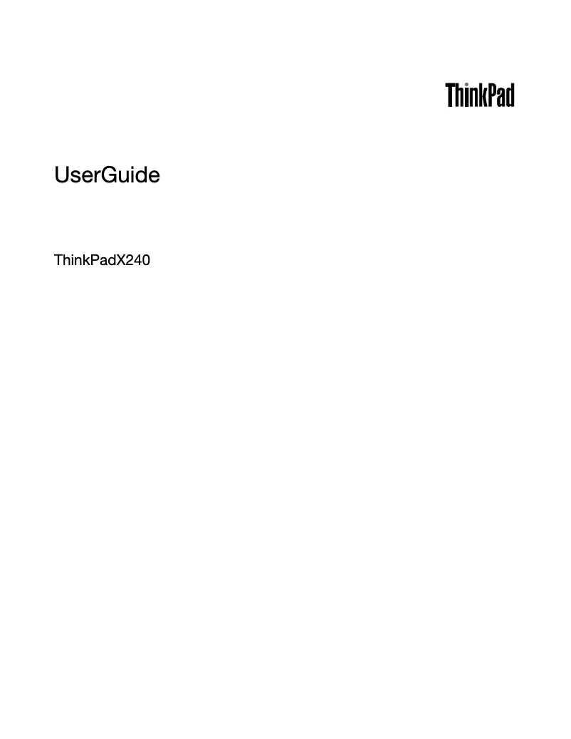 Page n°1 - Manuel utilisateur Lenovo ThinkPad X240 Touch