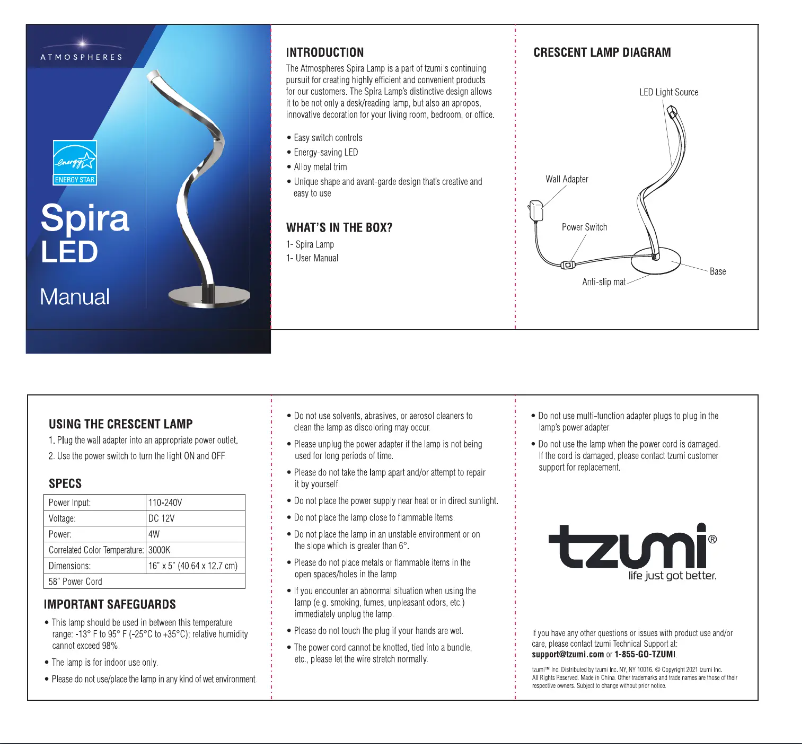 Imagen de la primera página del manual del dispositivo Spira