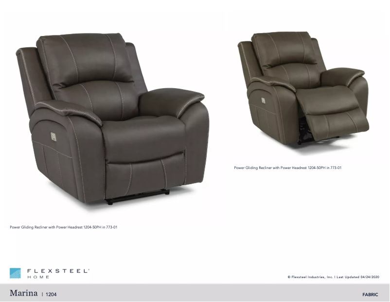 Page n°1 - Manuel utilisateur Flexsteel Marina 1204-50PH