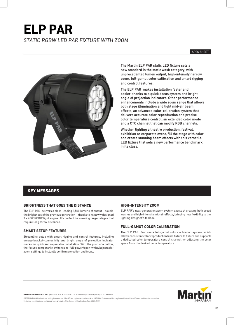 Image de la première page du manuel de l'appareil ELP PAR