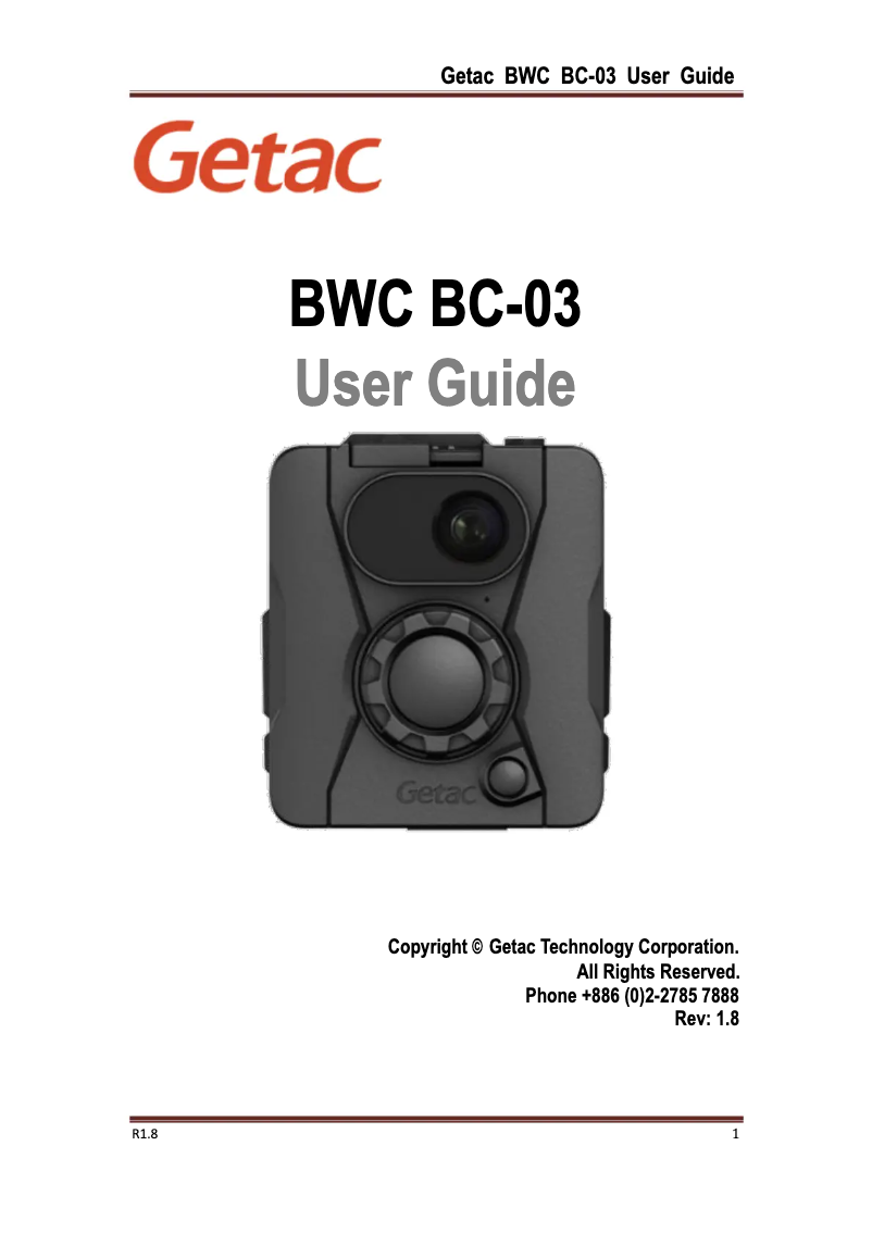 Página 1 del manual Manual de usuario Getac BC-03