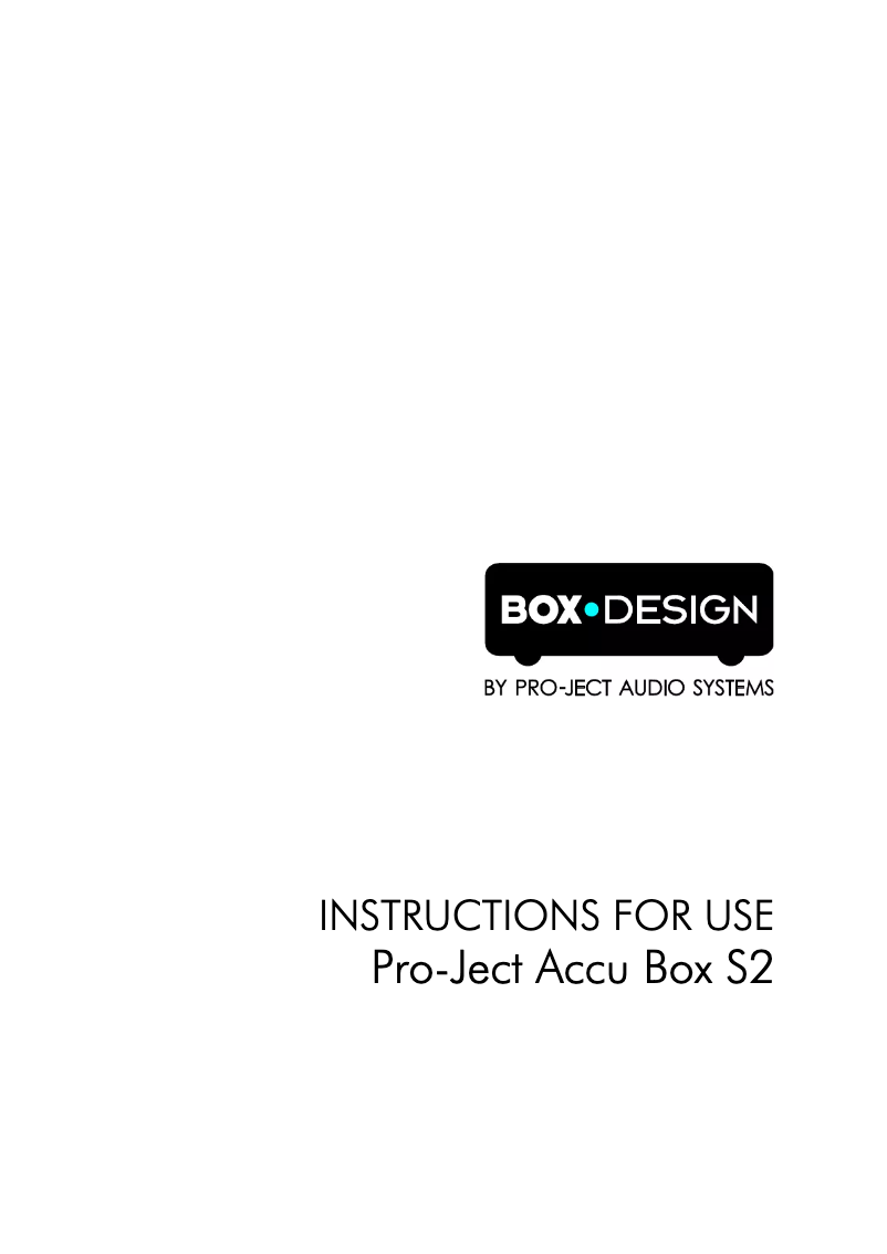 Page 1 de la notice Manuel utilisateur Pro-Ject Accu Box S2