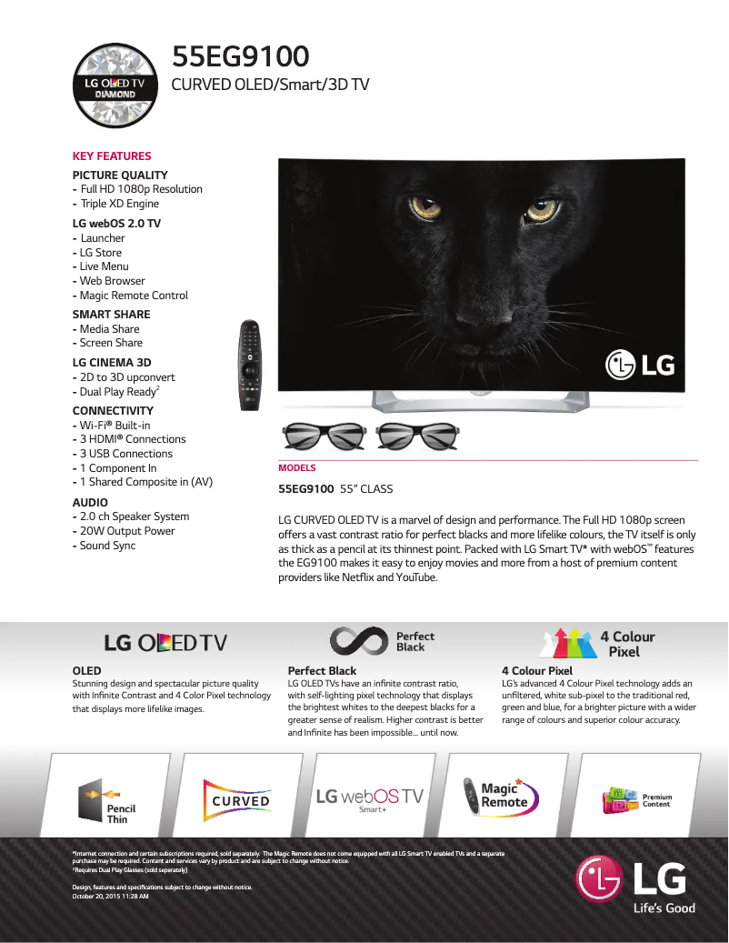 Page n°1 - Fiche technique LG 55EG9100