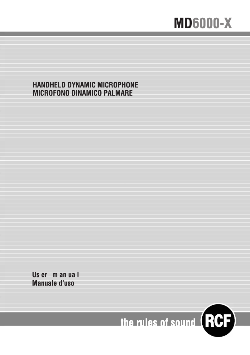Page 1 de la notice Manuel utilisateur RCF MD 6000X