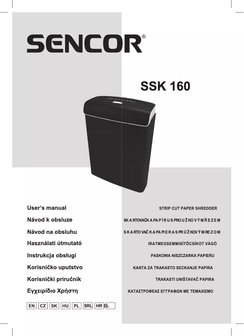 Page n°1 - Manuel utilisateur Sencor SSK 160