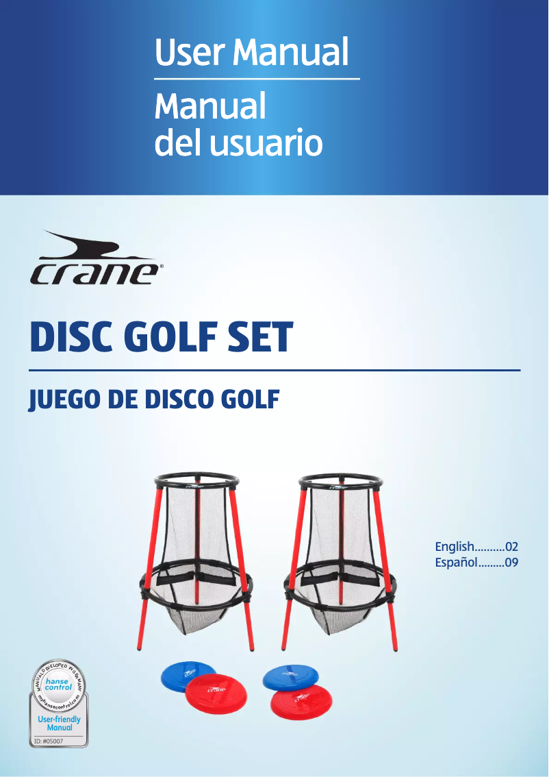 Page 1 de la notice Manuel utilisateur Crane Disc Golf 45252