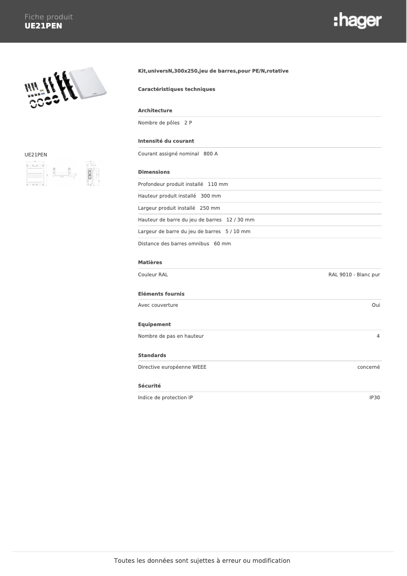 Image de la première page du manuel de l'appareil UE21PEN